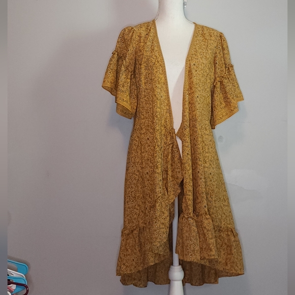 Max Studio mustard yellow wrap dress M - Picture 1 of 7